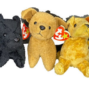 TY Beanie Babies Scottie Tuffy Whiskers Terrier Dog Stuffed Animals 4102 4108